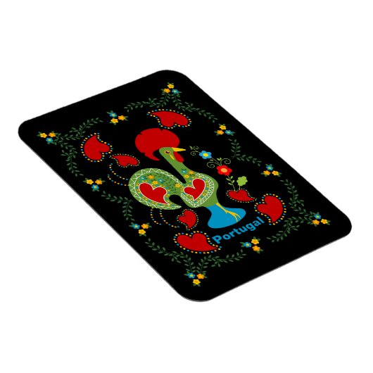 Magnet Flexible Rooster portugais de la chance en vert (Côté Droit)