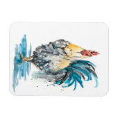 Magnet Flexible Rooster Splash - Aquarelle Portrait (Horizontal)