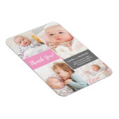 Magnet Flexible Rose 2e fille bébé Photo Collage Merci personnalis (Côté Droit)