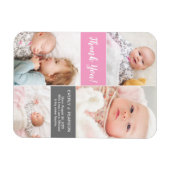 Magnet Flexible Rose 2e fille bébé Photo Collage Merci personnalis (Horizontal)