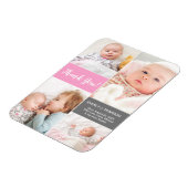 Magnet Flexible Rose 2e fille bébé Photo Collage Merci personnalis (Côté Gauche)