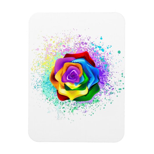 Magnet Flexible Rose arc-en-ciel colorée (Vertical)