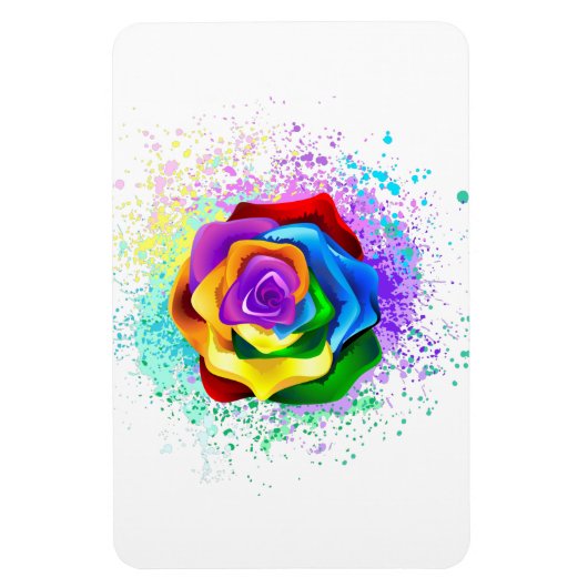 Magnet Flexible Rose arc-en-ciel colorée (Vertical)