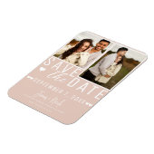 Magnet Flexible Rose beige moderne Enregistrer la date 2 Mariage p (Côté Gauche)