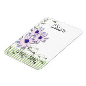 Magnet Flexible Rose Bleu Fleurs de marguerite Vert En vichy lave- (Côté Gauche)