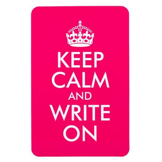 Magnet Flexible Rose clair Gardez le calme et écrivez sur (Vertical)