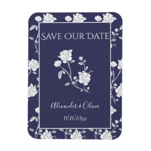 Magnet Flexible Rose de la Marine Enregistrer l'aimant de date