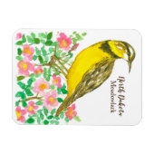 Magnet Flexible Rose des Prairies sauvages Meadowlark Dakota du No (Horizontal)