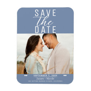 Magnet Flexible Rose Dusty moderne Enregistrer la date Mariage Pho