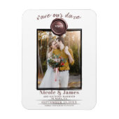 Magnet Flexible Rose Dusty Seal photo mariage Enregistrer la date (Vertical)