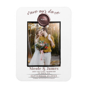 Magnet Flexible Rose Dusty Seal photo mariage Enregistrer la date