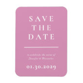 Magnet Flexible Rose et blanc Moderne Enregistrer l'aimant Date (Vertical)
