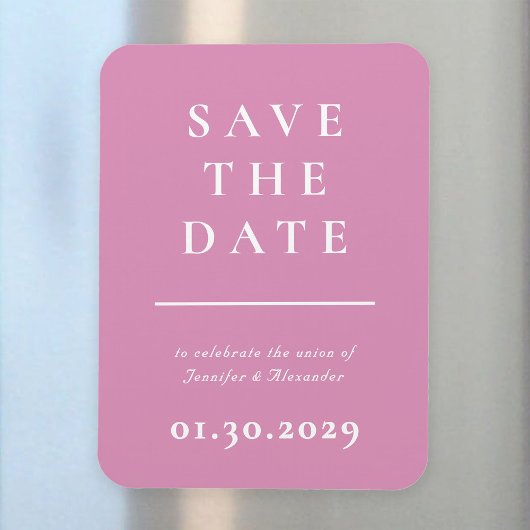 Magnet Flexible Rose et blanc Moderne Enregistrer l'aimant Date