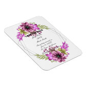 Magnet Flexible Rose Et Vert Aquarelle Floral Enregistrer La Date (Côté Droit)