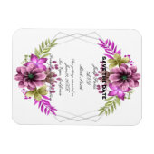 Magnet Flexible Rose Et Vert Aquarelle Floral Enregistrer La Date (Horizontal)