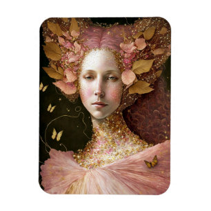 Magnet Flexible Rose Gold Fairy Fae Femme Imaginaire Art