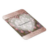 Magnet Flexible Rose Gold Faux Glitter Félicitations (Côté Droit)