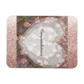 Magnet Flexible Rose Gold Faux Glitter Félicitations (Horizontal)
