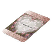Magnet Flexible Rose Gold Faux Glitter Félicitations (Côté Gauche)