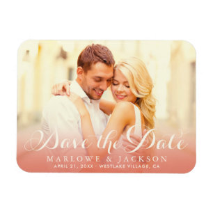 Magnet Flexible Rose Gold Ombre Photo Enregistrer la Date