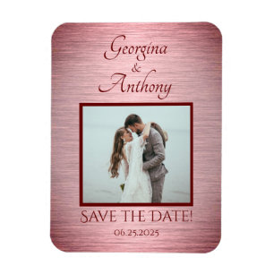 Magnet Flexible Rose Gold Photo Mariage personnalisée Enregistrer