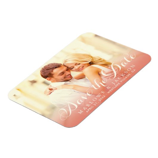 Magnet Flexible Rose Gold Script superposition photo Enregistrer l (Côté Gauche)