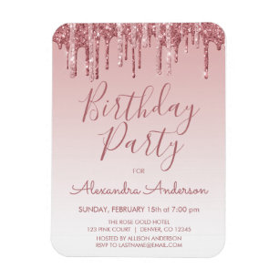 Magnet Flexible Rose Gold Sparkle Parties scintillant Tout âge Ann