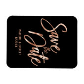 Magnet Flexible Rose Gold Typographie moderne Enregistrer la date  (Horizontal)