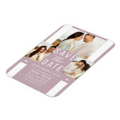 Magnet Flexible Rose moderne Dusty rose Enregistrer la date Mariag (Côté Gauche)