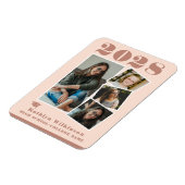 Magnet Flexible Rose moderne Pink Script Collage Graduation 4 Phot (Côté Gauche)