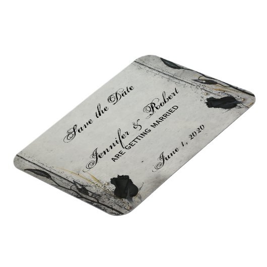 Magnet Flexible Rose noir gothique Trellis Enregistrer la date (Côté Gauche)