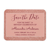 Magnet Flexible Rose Parties scintillant or Bourgogne sucré 16 Enr (Horizontal)