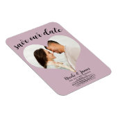Magnet Flexible Rose Poussiéreuse Coeur Rose Photo Mariage Enregis (Côté Droit)