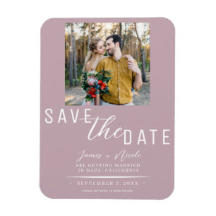 Magnet Flexible Rose Poussiéreux Rose Enregistrer la Date Photo de