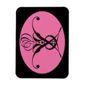 Magnet Flexible Rose rétro rose et noir (Vertical)