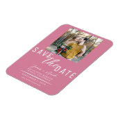 Magnet Flexible Rose rose Enregistrer la date Mariage photo (Côté Gauche)