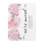 Magnet Flexible Rose rose mignonne Hydrangea Aquarelle Floral Movi (Vertical)