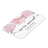 Magnet Flexible Rose rose mignonne Hydrangea Aquarelle Floral Movi (Côté Gauche)