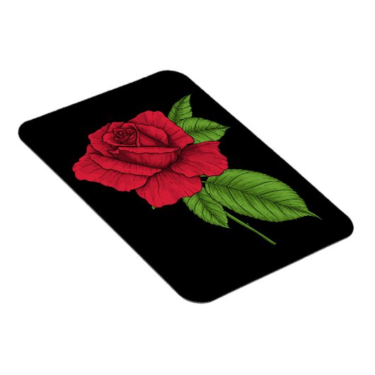 Magnet Flexible Rose rouge 2 (Côté Droit)