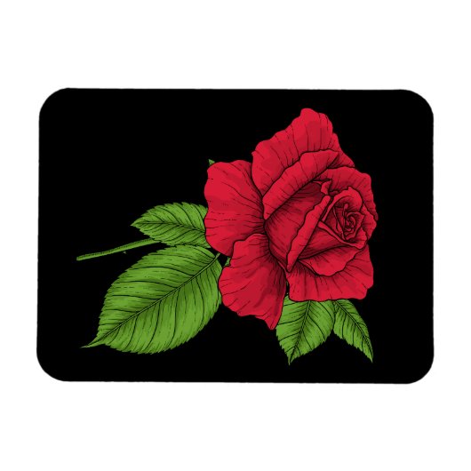 Magnet Flexible Rose rouge 2 (Horizontal)
