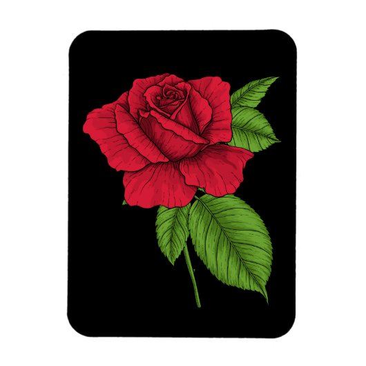 Magnet Flexible Rose rouge 2 (Vertical)