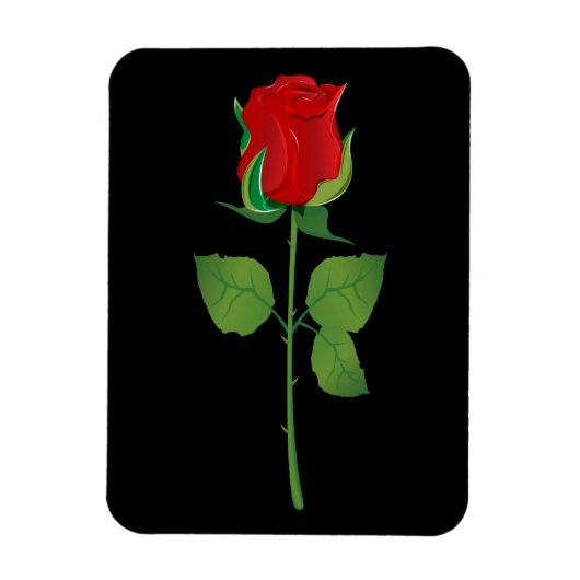 Magnet Flexible Rose rouge à longue tige (Vertical)