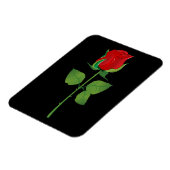 Magnet Flexible Rose rouge à longue tige (Côté Gauche)
