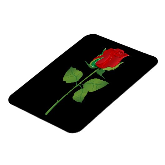 Magnet Flexible Rose rouge à longue tige (Côté Gauche)