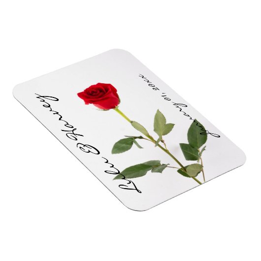 Magnet Flexible Rose rouge à longue tige unique (Côté Droit)