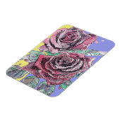 Magnet Flexible Rose rouge Aquarelle Fleur Floral Anniversaire (Côté Gauche)