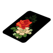 Magnet Flexible Rose rouge et marguerites Arrière - plan noir (Côté Gauche)
