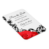 Magnet Flexible Rose rouge Noir Plein Mariage Enregistrer la date (Côté Droit)