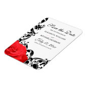Magnet Flexible Rose rouge Noir Plein Mariage Enregistrer la date (Côté Gauche)