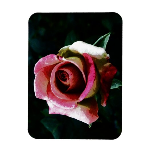 Magnet Flexible Rose rouge peinte à l'huile (Vertical)